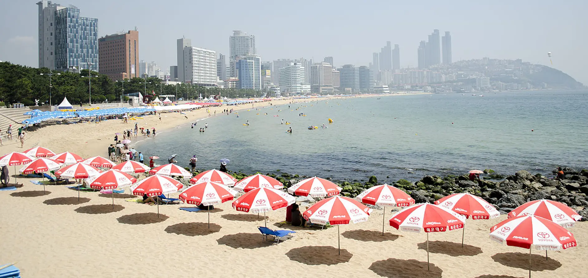 popular beach in busan